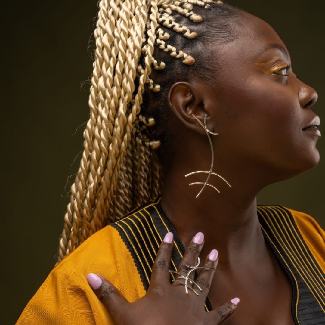 Boucles d'oreilles Drama argent Abarings