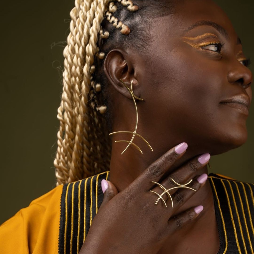 Boucles d'oreilles Drama bronze Abarings